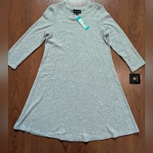 Fortune + Ivy Gray Hacci Knit Sweater Dress M NWT